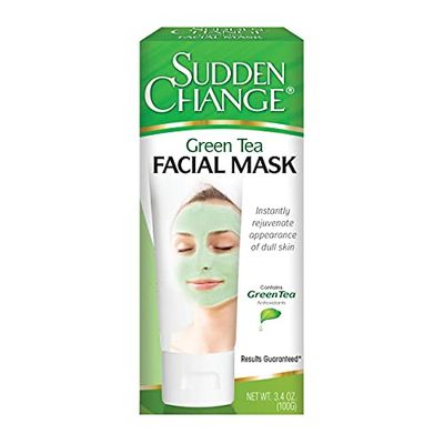Sudden Change Green Tea Facial Mask - Diminish Wrinkles, Puffiness &amp; More - Improve Texture, Purify Pores &amp; Remove Excess Oil - Made with Antioxidants - Cooling Sensation for Relaxation (3.4 oz)