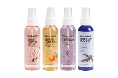 NATURE WELL All Day &amp; Night Facial Toner Mist Variety Pack for Dewy &amp; Radiant Skin, 100% Vegan, Refreshing, Conditioning, Soothing, Redness Reducing, Perfect for Travel, Pack of 4 (3.6 Fl Oz Each)