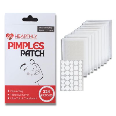 Pimple patches Hydrocolloid (324 Count) with Salicylic Acid &amp; Tea Tree Oil - Invisible Spot Stickers for Acne, Zits, and Blemishes - 8mm &amp; 12mm Sizes for Fast, Effective Treatment