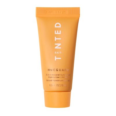 Live Tinted Hueguard Mini 3-in-1 Mineral Sunscreen, Moisturizer, &amp; Primer for Face and Body - Hydrate and Protect the Skin Year Round - SPF 30 to Protect Against UVA/UVB Rays, 0.5 Fl Oz