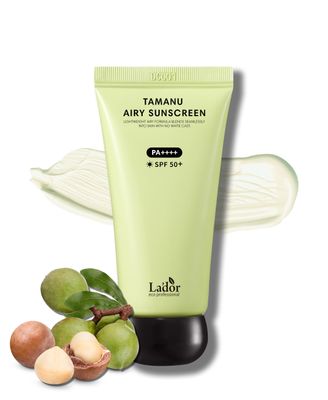 La&#39;dor Tamanu Airy Sunscreen Daily UV Defense Invisible Lightweight Airy Fit Finish No White Cast Non-greasy Non-oily Hydrating SPF 50+ PA++++ Sun Protection Care Korean Skincare