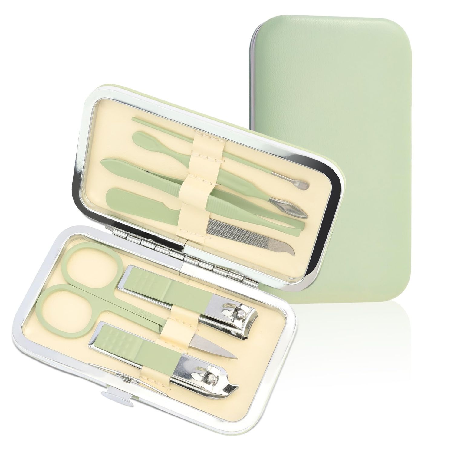 Manicure Kit Valentine Gift for Teacher- Manicure Set, Nail Clippers Kit, 7 Pcs Manicure and Pedicure Kit, Green Nail Care Kit Valentine Easter Gifts For Men Dad Husband Boyfriend Father Women Mom