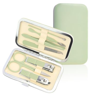 Manicure Kit Valentine Gift for Teacher- Manicure Set, Nail Clippers Kit, 7 Pcs Manicure and Pedicure Kit, Green Nail Care Kit Valentine Easter Gifts For Men Dad Husband Boyfriend Father Women Mom