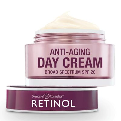 Retinol Day Cream Broad Spectrum SPF 20 - Protects Against Harmful Effects of UVA &amp; UVB Rays - Luxurious Cream Moisturizes &amp; Reduces Look of Fine Lines - Provides Protection From Daily Sun Exposure