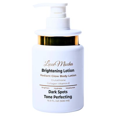 LuxeMocha Skin Brightening Lotion | Glutathione cream, Collagen, Vitamin E, Dark Spots, Fine Lines &amp; Wrinkles, Even SkinTone, brightening lotion for body, 16.9 Fl Oz Bottle