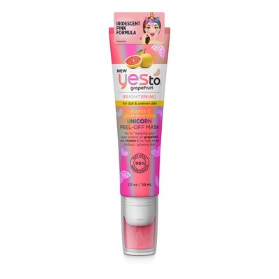 Yes To Grapefruit Brightening Vitamin C Glow-Boosting Unicorn Peel-Off Mask I Dull &amp; Uneven Skin I Brighten &amp; Smooth Skin I Vegan I 95% Natural Ingredients, 2 Fl Oz (Pack of 1)