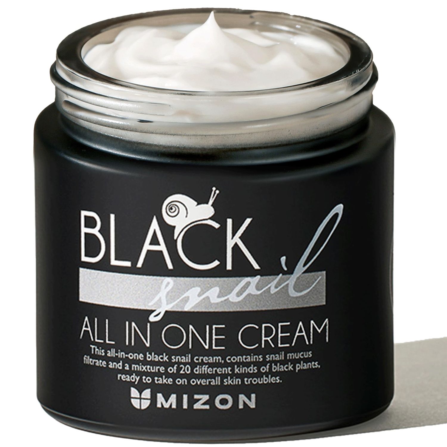 MIZON Black Snail All In One Cream Intensive Korean Skin Care Facial Moisturizing Snail Mucin Extract (2.54 fl oz)