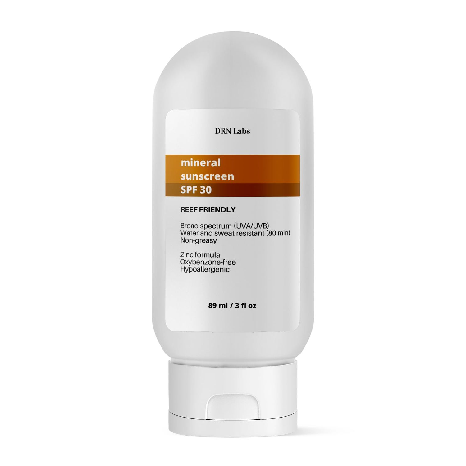 Mineral Sunscreen SPF 30 - Use For Face and Body. Travel Size. Certified Organic Ingredients. Reef Safe. Broad Spectrum UVA UVB by DRN Labs