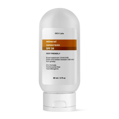 Mineral Sunscreen SPF 30 - Use For Face and Body. Travel Size. Certified Organic Ingredients. Reef Safe. Broad Spectrum UVA UVB by DRN Labs