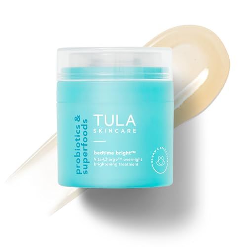 TULA Skin Care Bedtime - Bright Vita-Charge Overnight Brightening Treatment, Vitamin C &amp; Niacinamide help Even Skin Tone &amp; Texture, 1.7fl oz