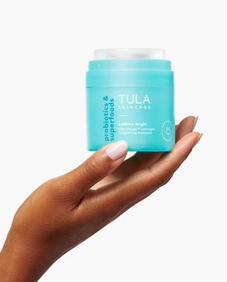 TULA Skin Care Bedtime - Bright Vita-Charge Overnight Brightening Treatment, Vitamin C &amp; Niacinamide help Even Skin Tone &amp; Texture, 1.7fl oz