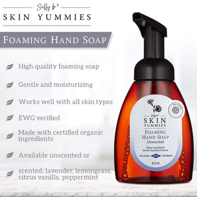 Sally B's Lavender Foaming Hand Soap - Organic Emollient Soap for Sensitive Skin and Redness Relief/EWG Hand Soap/ 8.5 OZ(Lavender)