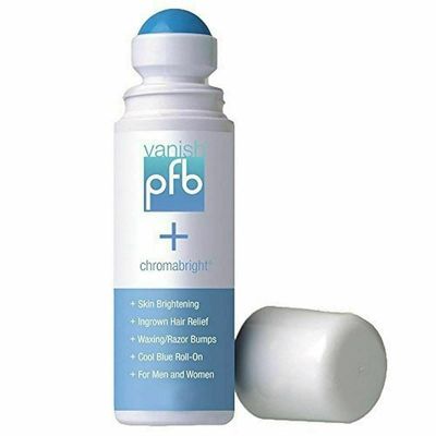 PFB Vanish Razor Bump Stopper Skin Care Treatment with Chromabright Dark Spot Remover, Roll On Formula Treats Ingrown Hairs and Razor Burns - 93g