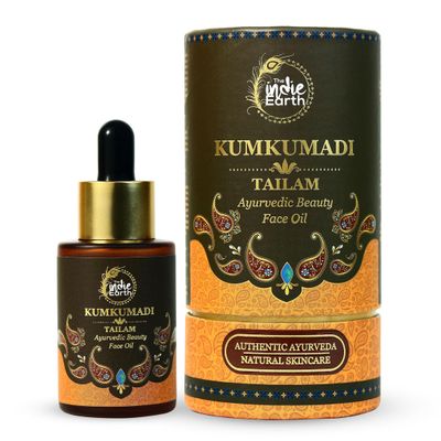 The Indie Earth Kumkumadi Tailam 30 ml | Ayurvedic Beauty Face Oil | Night Serum for Brighter, Glowing &amp; Younger-Looking Skin with Turmeric, Saffron &amp; Indian Lotus