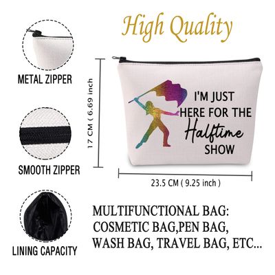 JXGZSO Color Guard Gifts Im Just Here for the Halftime Show Travel Makeup Bag for Teen G (Halftime Show bag)