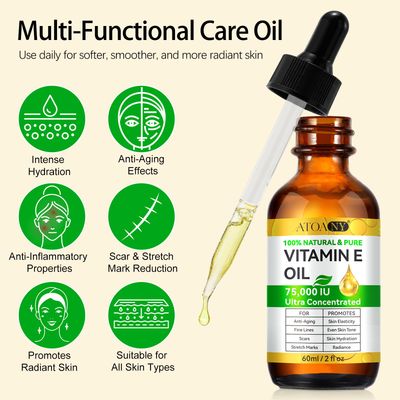 IKZEE Vitamin E Oil, Vitamin E Oil for Face, 75,000 IU Ultra Pure Vitamin E Oil, Organic Vitamin E Oil for Skin 2 Packs