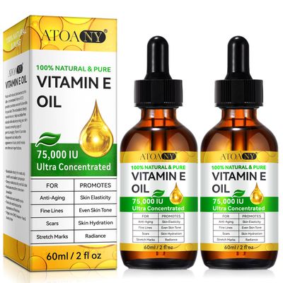 IKZEE Vitamin E Oil, Vitamin E Oil for Face, 75,000 IU Ultra Pure Vitamin E Oil, Organic Vitamin E Oil for Skin 2 Packs