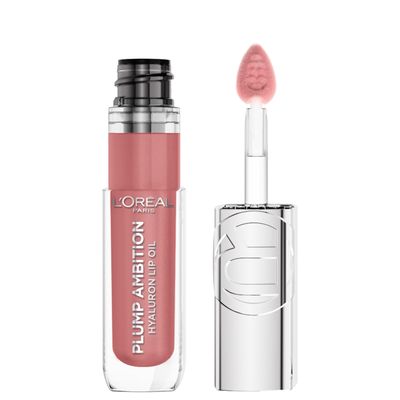 L&#39;Oreal Paris Paradise Plump Ambition Hyaluron Lip Oil, 24 HR Lip Care with Hyaluronic Acid, Volumizing Lip Makeup with Glass-Like Shine, Worth It 601, 0.16 Fl Oz