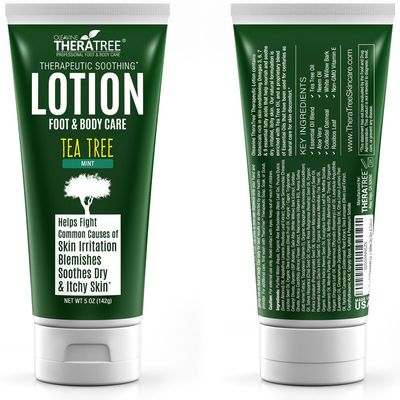 Oleavine Tea Tree Oil Lotion with Neem Oil for Foot &amp; Body - Helps Soothe Skin Irritation and Fight Body Odor TheraTree