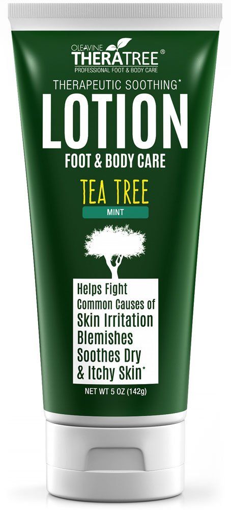 Oleavine Tea Tree Oil Lotion with Neem Oil for Foot &amp; Body - Helps Soothe Skin Irritation and Fight Body Odor TheraTree