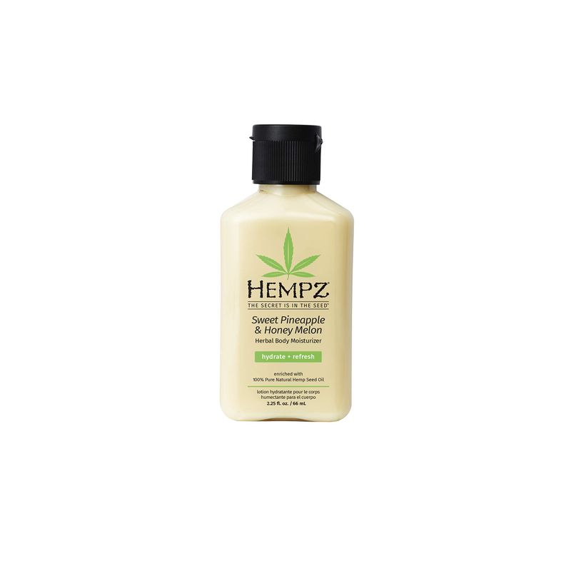 Hempz Sweet Pineapple &amp; Honey Melon Moisturizing Skin Lotion, Hemp Seed Herbal Body Moisturizer with Jojoba, Natural Extracts, Vitamins A and E, 2.25 oz