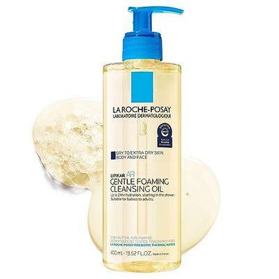 La Roche-Posay Lipikar AP+ Gentle Foaming Cleansing Oil, Gentle Oil Cleanser for Face and Body Formulated with Niacinamide, Long-Lasting 24-hour Hydration, Fragrance-Free &amp; Soap Free