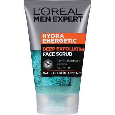 L&#39;Oreal Paris Men Expert Face Scrub, Hydra Energetic Deep Exfoliating Face Wash for Men 100 ml