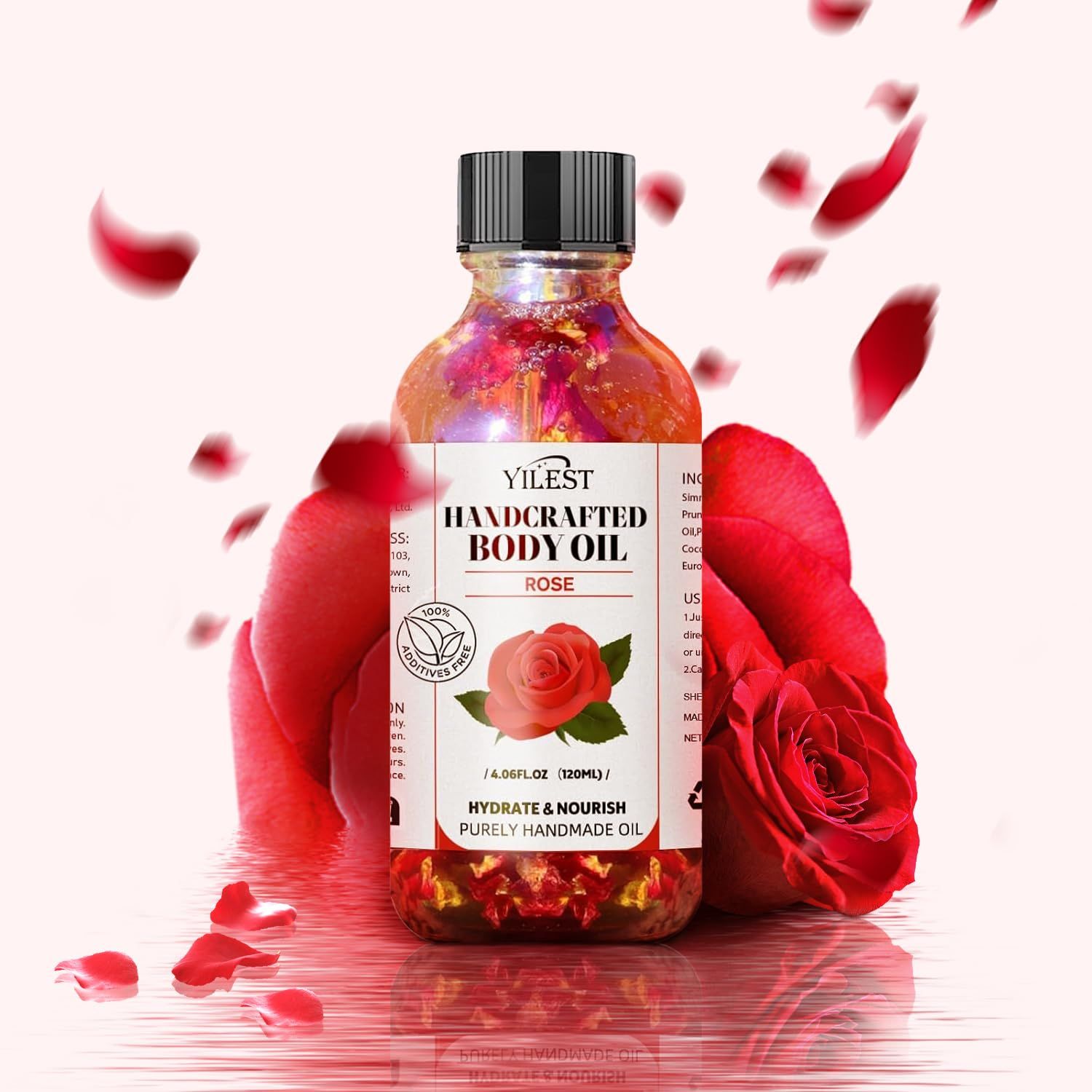 Zgxhga Body Oils for Women, Rose oil for Face &amp; Body, Skin Care, 4.06 fl oz Rose Flavor Body Oil for Moisturizing Skin for All Skin Types