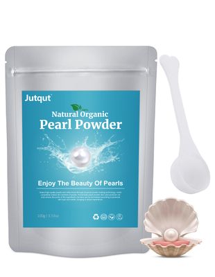 Jutqut Freshwater Pearl Powder Organic, 100g100% Natural Pearl Powder, Organic Pearl Powder, DIY Skincare -DIY Antioxidant, Deep Cleansing, Pore-Shrinking, Anti-Aging Mask, Pearl Powder Supplement