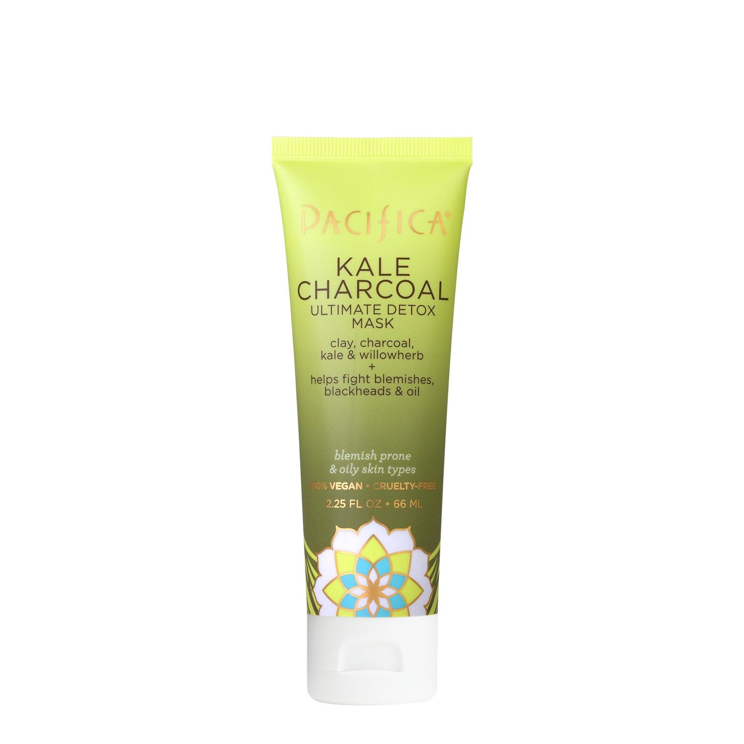 Pacifica Face Mask - Kale Charcoal Ultimate Detox Mask, Skincare, Clay Mask, Blemishes, Blackhead Remover, Pore Minimizer, Facial Mask, Face Care, Skin Care, Oily Skin, Vegan, 2.25 fl oz (1 Count)
