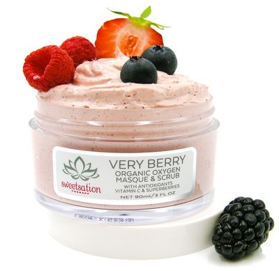 Sweetsation Therapy/Yunasence, Very Berry Oxygen Exfoliating Mask &amp; Scrub w/Vitamin C, Enzymes &amp; Superberries. Rejuvenating, Hydrating, Purifying.