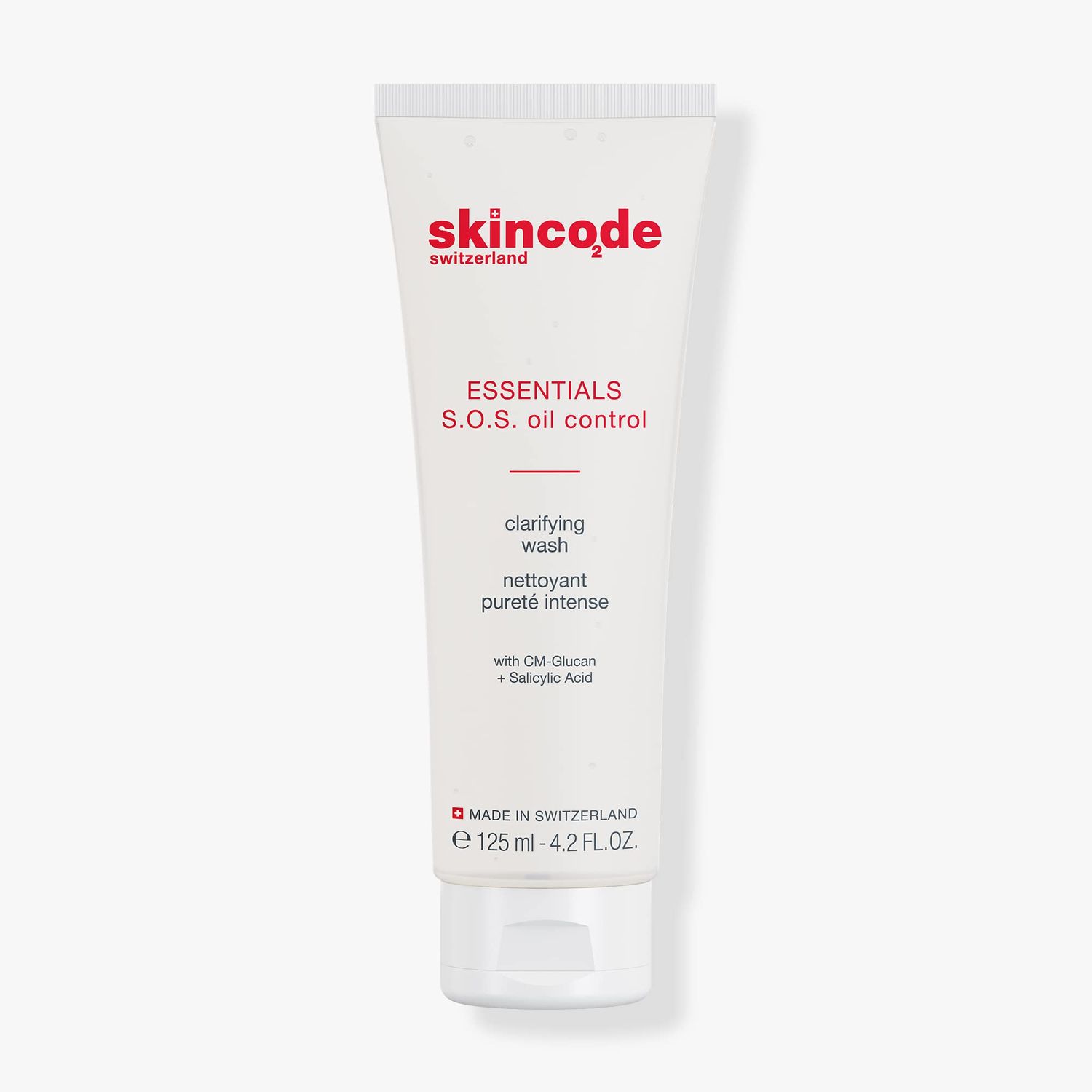 Skincode S.O.S Oil Control Clarifying Wash (4.20 fl.oz)| Salicylic Acid Cleanser for Pore Refining &amp; Breakout Reduction| Gentle Face Wash for Women | Exfoliating Oil Cleanser | Paraben-Free Face Care