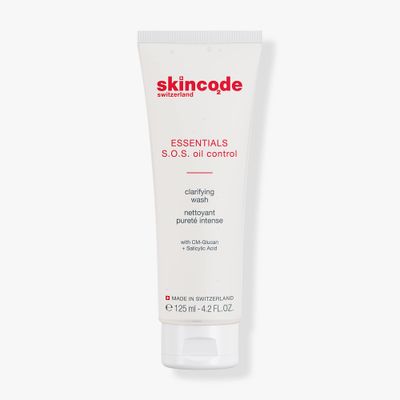 Skincode S.O.S Oil Control Clarifying Wash (4.20 fl.oz)| Salicylic Acid Cleanser for Pore Refining &amp; Breakout Reduction| Gentle Face Wash for Women | Exfoliating Oil Cleanser | Paraben-Free Face Care