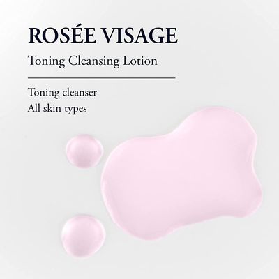 PHYTOMER Rosee Visage Toning Cleansing Lotion | All in One Cleanser, Makeup Remover &amp; Toner for Face | Alcohol-Free | Safe, Natural Ingredients | 8.4 Fl Oz