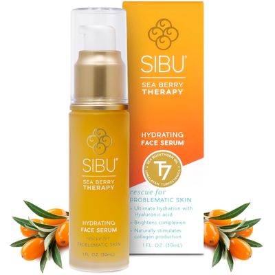 Sibu Hydrating Facial Serum, Made From Premium Sea Buckthorn Oil &amp; Hyaluronic Acid (1oz) - Hydrates Dry Skin, Brightens Complexion &amp; Reduces Blemishes