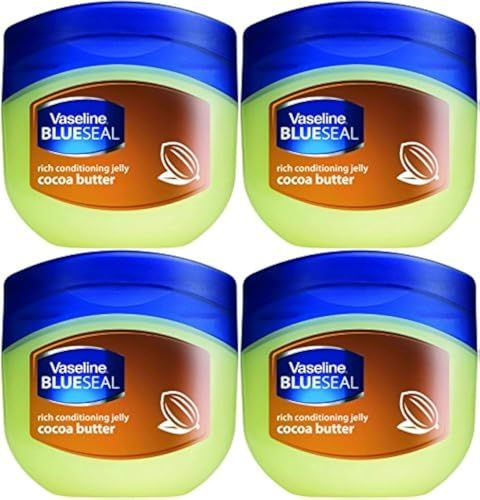 Vaseline Rich Conditioning Petroleum Jelly, Cocoa Butter, 3.4 Ounce (Pack of 4)