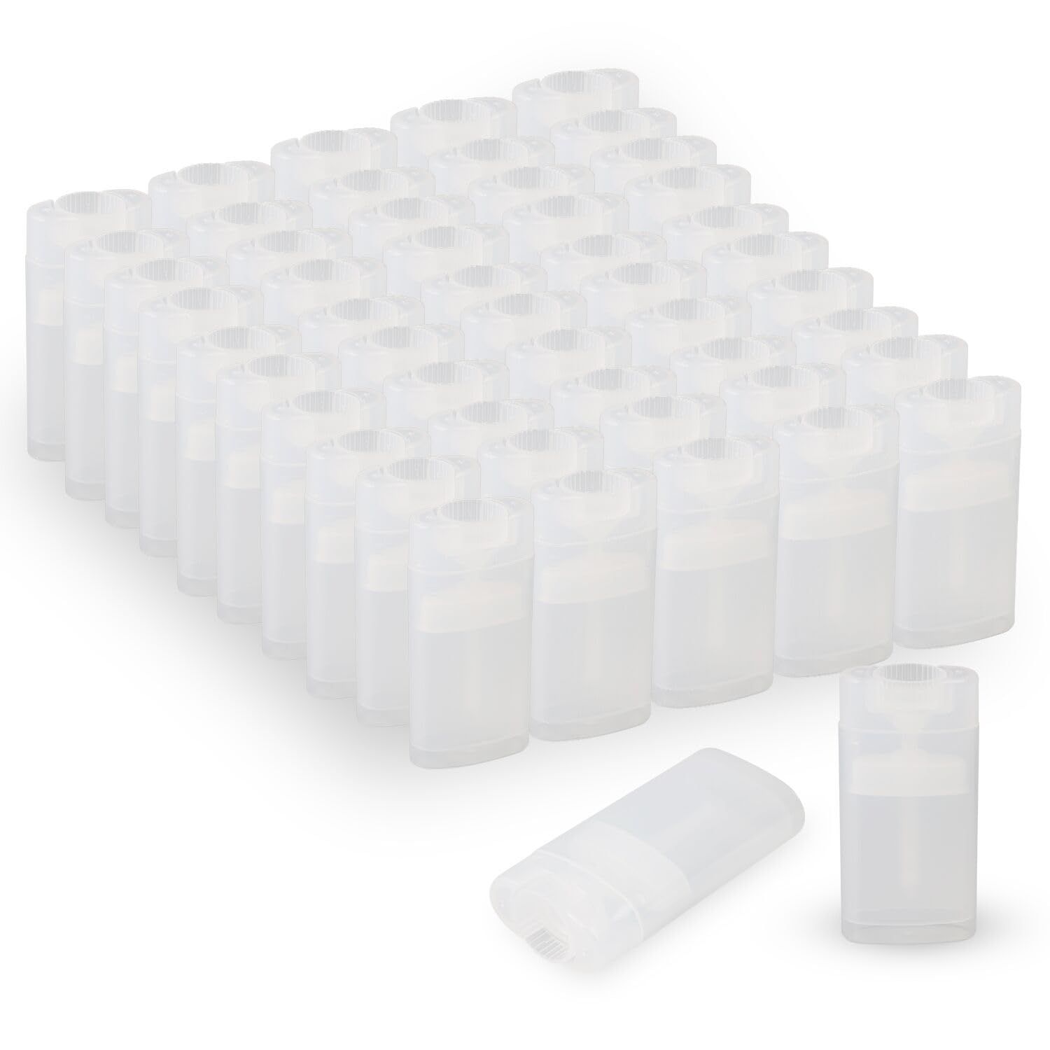 Xiboya textile 100PCS 15ML Transparent Empty Oval Deodorant Lip Lipstick Balm Tubes Containers for DIY Homemade Crayon Chapstick Holder