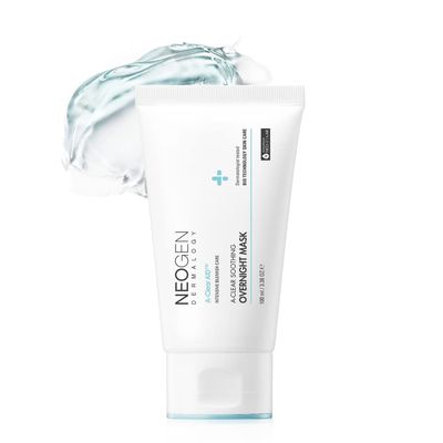 NEOGEN A-Clear Soothing Overnight Mask 3.38 oz (100ml) - Soothing Sleeping Mask, Dead Skin &amp; Sebum Control with Salicylic Acid, Tea Tree, Centella Asiatica - Korean Skin Care