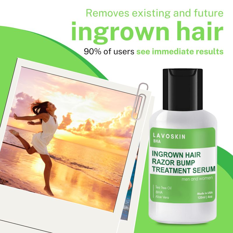 LAVO Tea Tree Gel w/Salicylic Acid - BEST Ingrown Hair Treatment - Razor Bump and Burn Remover - Bikini Lines &amp; Acne - Use After Shaving, Hair Removal, Waxing, Laser, Electrolysis - for Men and Women