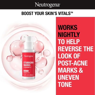Neutrogena Retinol SA, Stubborn Marks PM Treatment, Face-Exfoliating Treatment to Help Reverse the Look of Post-Acne Marks &amp; Uneven Skin Tone, Non-Comedogenic, PM Treatment, unscented, 1.0 Fl Oz