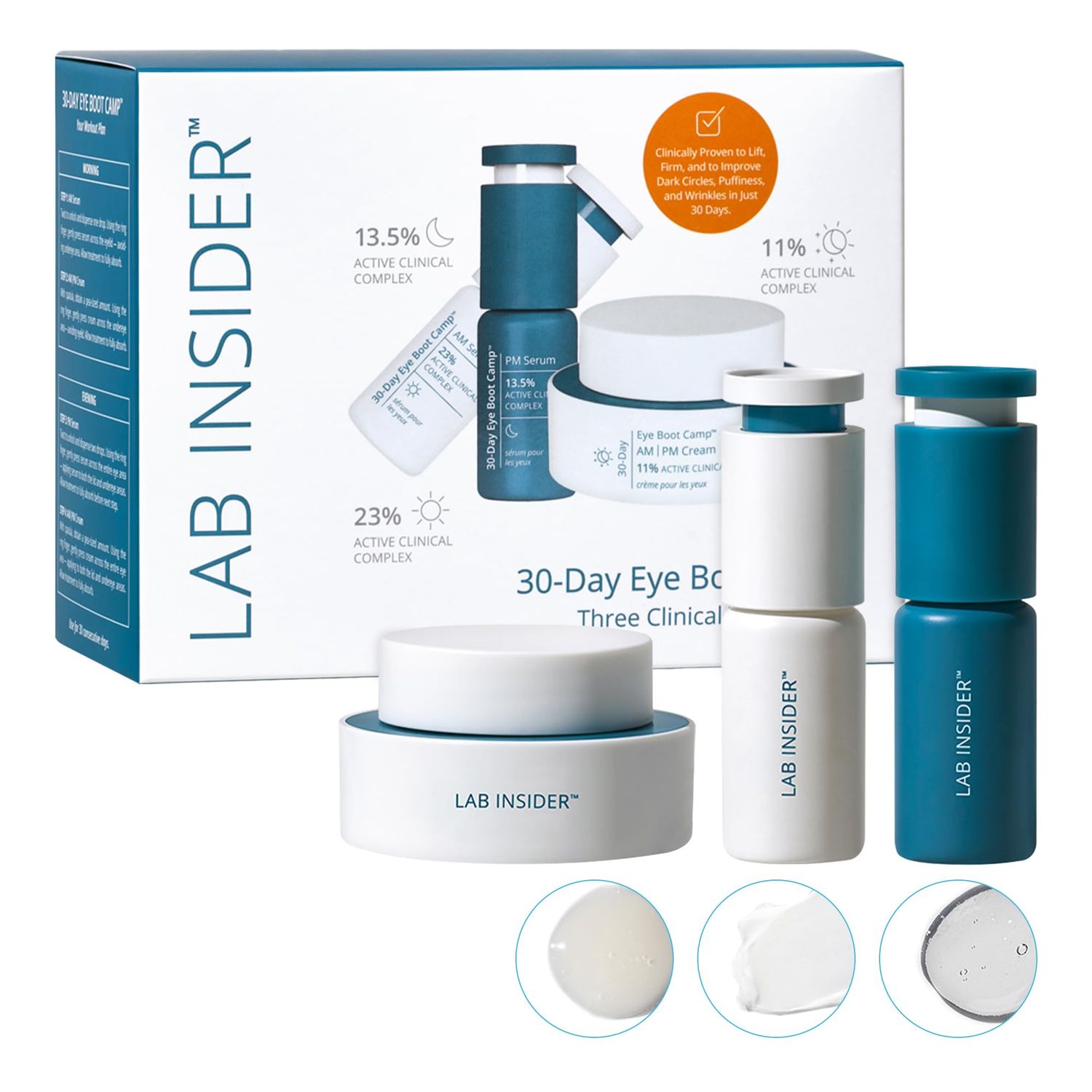 SKINN Caffeine Eye Cream for Dark Circles &amp; Puffiness, 30 Day Eye Boot Camp - Under Eye Serum Brightens, Moisturizes, &amp; Smoothens Eye Area - Day &amp; Night Anti-Wrinkle Firming &amp; Tightening Eyecream