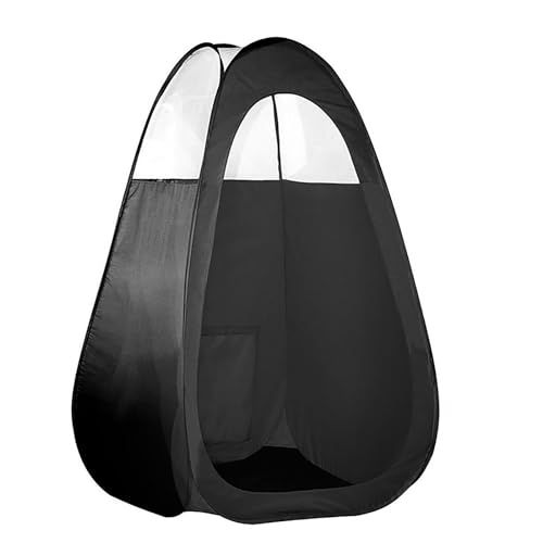 JINDEALLY Large Luxury Spray Tanning Pop Up Tent, 1/3 Clear Black Portable Mobile Tanning Booth, Professional Sunless Tanning Pop Up Spray Booth for Airbrush Art, Makeup and Painting,Black,One Size