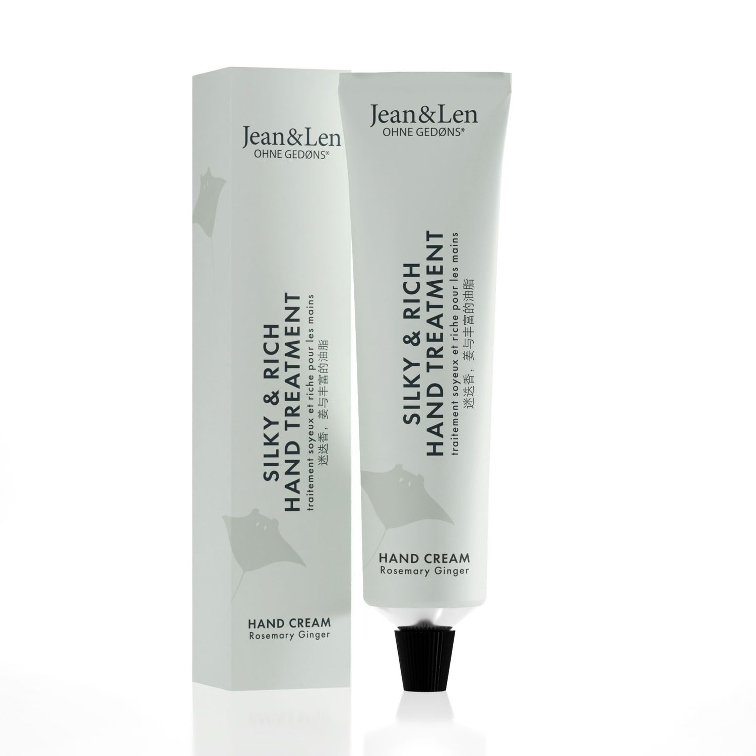 Jean &amp; Len Silky &amp; Rich Treatment Rosemary &amp; Ginger, 100% recyclable aluminum tube (without lid), rich hand cream, ensures soft hands, without parabens &amp; silicones, 2.54 Fl. Oz.