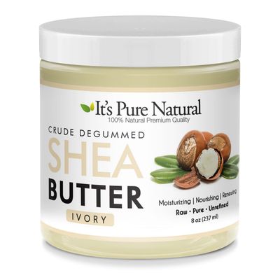 It&#39;s Pure Natural -World&#39;s First Crude Degummed African Ivory Shea Butter (8 oz) - 100% Pure &amp; Natural Body Butter for Dry, Cracked Skin, Eczema, Stretch Marks &amp; Anti-Aging