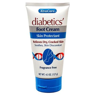XtraCare Diabetics Foot Cream Skin Protectant 4.5oz, Soothes Dry and Cracked Skin, Fragrance Free 2-Pack