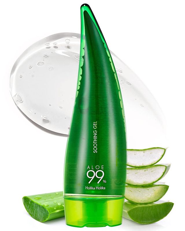 Holika Holika Aloe 99% Soothing Gel, 8.5 Ounce, 250ml - No Sticky 99% Aloe Vera Sunburn Relief - Moisturizing, Fast Absorbing for Face, Skin, Body&amp;Hair