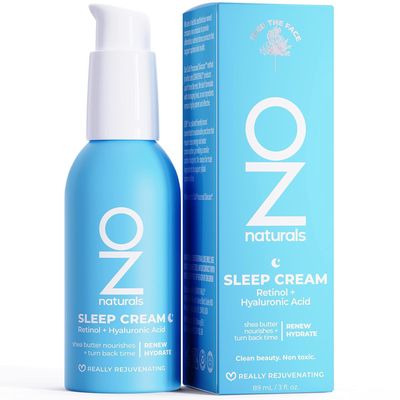 OZNaturals Sleep Cream - Night Cream with Hyaluronic Acid and Shea Butter - Smooths Skin and Targets Age Spots with Retinol and Vitamin C - 3 oz