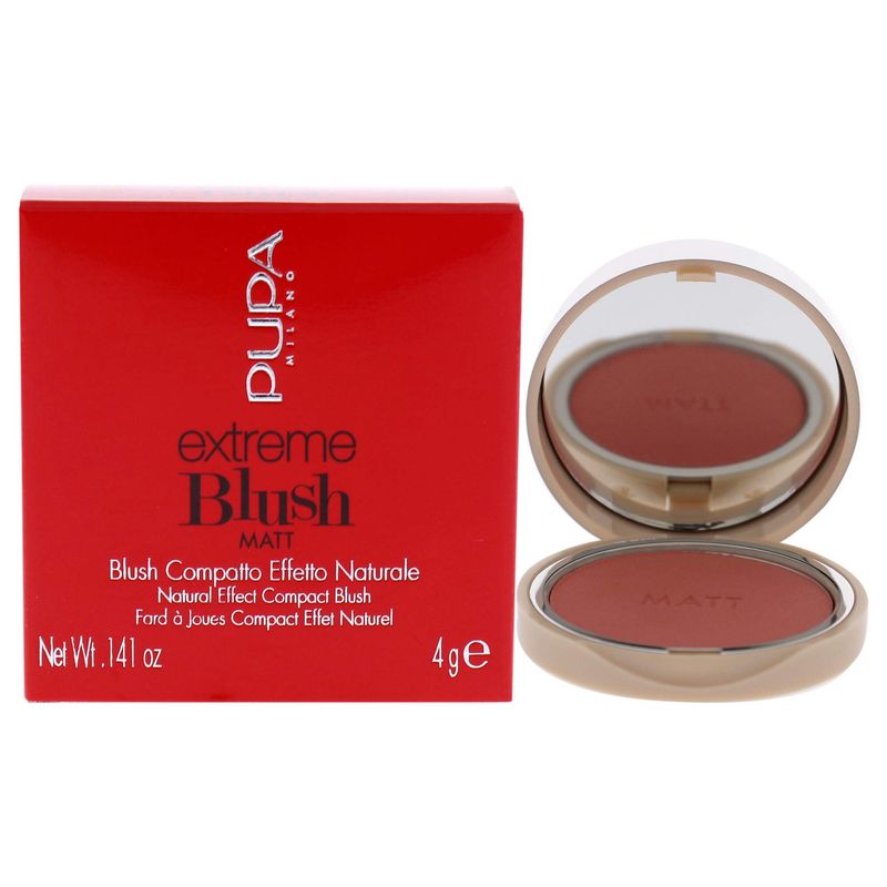 PUPA Milano Extreme Blush Matt - Lightweight - Pure Matte Color - Fresh And Natural Effect - Ultra-Soft Texture Merges Perfectly With Skin - Suitable For All Skin Types - 006 Vivid Apricot - 0.141 Oz