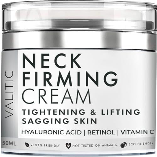 VALITIC Neck Cream for Tightening and Firming - Hyaluronic Acid, Retinol, and Vitamin C - Anti Aging Tightening &amp; Lifting Sagging Skin Day and Night Cream