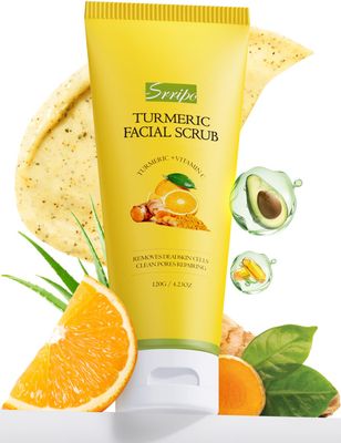 Revitalizing Exfoliation Face Scrub with Vitamin C and Turmeric - Gentle Exfoliating Face Wash for Blackheads, Pore Dirt &amp; Dark Spots - Acne Control Facial Scrub for Oily &amp; Acne-Prone Skin, 4.23 Fl Oz